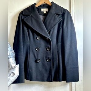 MICHAEL Michael Kors Classic Black Double-Breasted Peacoat